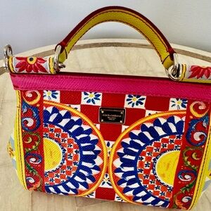 Dolce & Gabbana Sicily collection Multicolor Printed Top-Handle Bag - Red